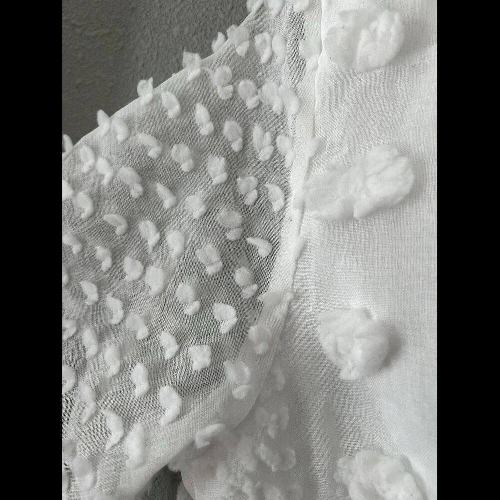 SHE + SKY White Jacquard Swiss Dot Wrap Dress NWT Size M - Picture 6 of 11